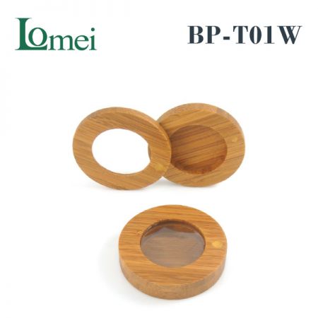 Compact de maquillage en bambou-BP-T01W-13.5g-Emballage de cosmétiques en bambou