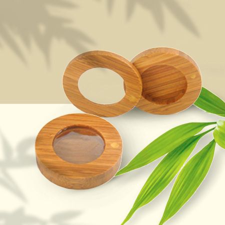 Compact de maquillage en bambou - Composition en bambou Compact