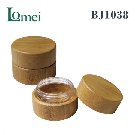 Tarro de Crema de Bambú-BJ1038-10g-Paquete de Bambú para Cosméticos