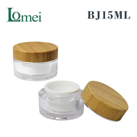 Tarro de Crema de Bambú-BJ15ML-15g-Paquete de Bambú para Cosméticos
