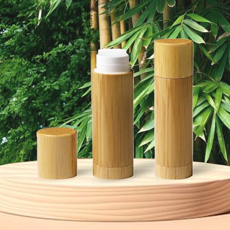 Tubo de lápiz labial de bambú