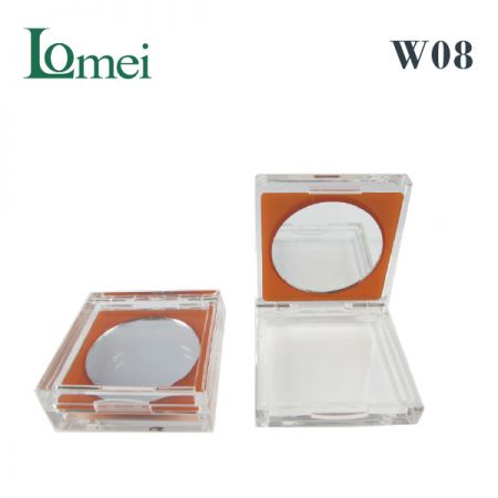 塑膠單色方型粉盤 - W08-5.5g-粉盤化妝品包材