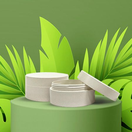 Plant Fiber Cosmetics Powder Cream Jar Packaging - Plastic Free Material Powder Jar