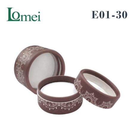 Barattolo di polvere cosmetica in carta-E01-30-2,5g-Imballaggio cosmetico in materiale cartaceo