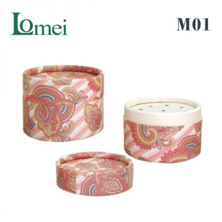 Tarro de papel para polvo de cosméticos-M01-5g-Paquete de cosméticos de material de papel