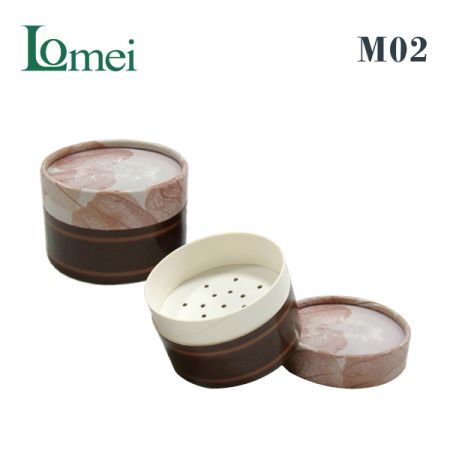Tarro de papel para polvo de cosméticos-M02-10g-Paquete de cosméticos de material de papel