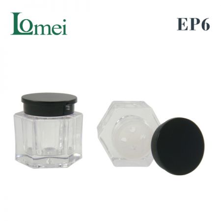 Bote de plástico para sombra de ojos en polvo - EP6-1.5g-Embalaje cosmético de bote para sombra de ojos en polvo
