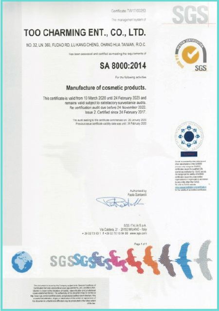 SA8000 social responsibility certification