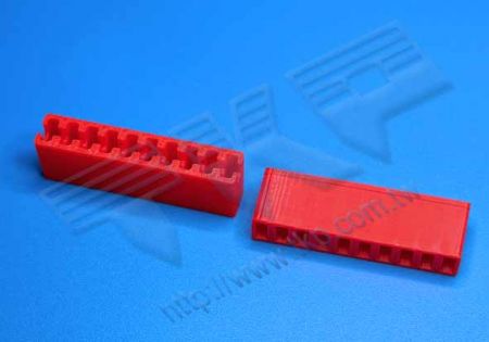 ショートキャップ 3.96mm (.156") ピッチ デュアルロウ H=12.8MM 開口 プラスチック一体型 ショートブロック ジャンパーキャップ リードフリー RoHS REACH
