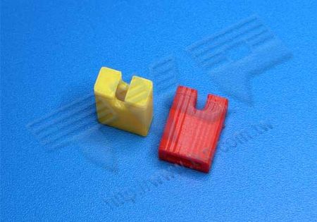ショート帽 5.00mm (.197") ピッチ シングル H=12.8MM 四角開口タイプ ショートブロック ジャンパーキャップ リードフリー RoHS REACH
