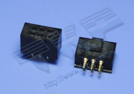 CONNETTORE FEMMINA 2.54mm (.100") PITCH Doppia fila 180° SMT H=8.50 Si accoppia con il CONNETTORE MASCHIO