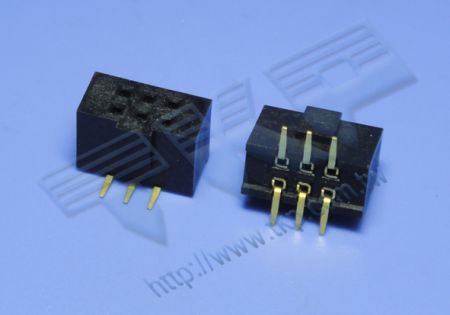 CONNETTORE FEMMINA 2.54mm (.100") PITCH Doppia fila 180° SMT H=8.50 Si accoppia con il CONNETTORE MASCHIO