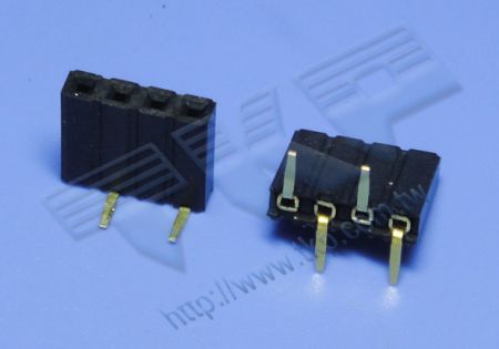 CONNETTORE FEMMINA 2.54mm (.100") PITCH Fila singola 180° SMT H=8.50 Compatibile con il CONNETTORE MASCHIO