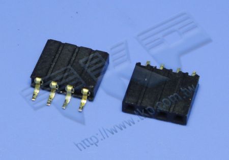 CONNETTORE FEMMINA 2.54mm (.100") PITCH Fila singola 180° SMT H=8.50 Compatibile con il CONNETTORE MASCHIO