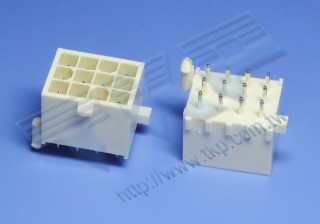 ที่อยู่อาศัยชาย 4.14mm (.163") พิตช์ 180° DIP 12PIN ข้ามกับ TYCO MINI UNIVERSAL MATE-N-LOK CONNECTOR - 770186