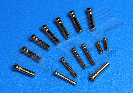 Pogo Pin Turned Needles, Spring Plunger Tips, Flanged Locating Pins, Micro Machined Parts - TKP Miniature Stepped Flange Turned Pins (Pogo Pin)