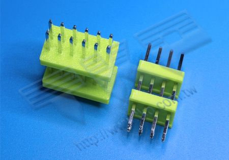 Pitch 3.96mm (.156") Header Jantan, Stacked Vertikal Dua-Badan DIP 90° dengan Dinding Belakang Polarizing, Dua Baris, Konektor Wire-to-Board, Bebas Timbal dan Mematuhi RoHS REACH - 5273-M