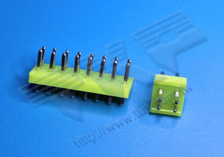 オスコネクタ 5.00mm (.197") H8950プラスチックハウジング用 横型DIP 90° バックレス ピンヘッダー型 二重列 ボード間コネクタ リードフリー RoHS REACH