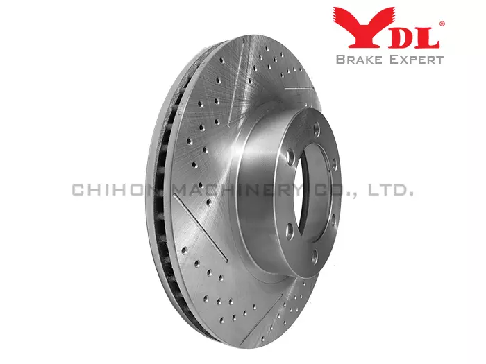 Disco de freno perforado y ranurado de alto rendimiento para LAND CRUISER PRADO - TOYOTA perforado 43512-60150.