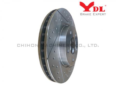 Disque de frein avant performant pour FORD, MITSUBISHI FORTIS - Rotor percé FORD 5105513AA.