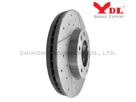 Disque de frein perforé et rainuré pour HYUNDAI Starex 2007- - Rotor percé HYUNDAI 517124H000.