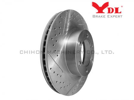 Disque de frein perforé et rainuré pour LAND CRUISER PRADO - TOYOTA percé 43512-60150.