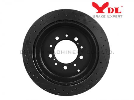 Performance front disc brake rotor with black coated 42431-0C010 for TOYOTA and LEXUS.