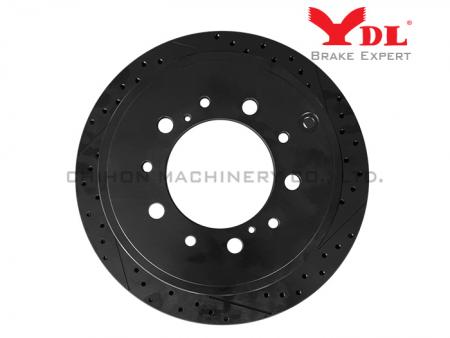 Performance front disc brake rotor with black coated 42431-0C011 for TOYOTA and LEXUS.