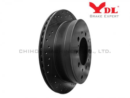 Performance front disc brake rotor with black coated 42431-60290 for TOYOTA and LEXUS.