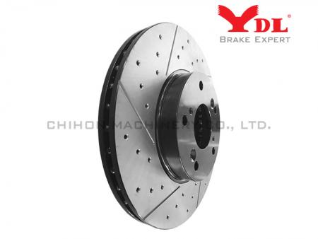 Disco de freno perforado y ranurado de alto rendimiento para HONDA ACCORD y CRV - Disco perforado HONDA 45251-S87-A00.