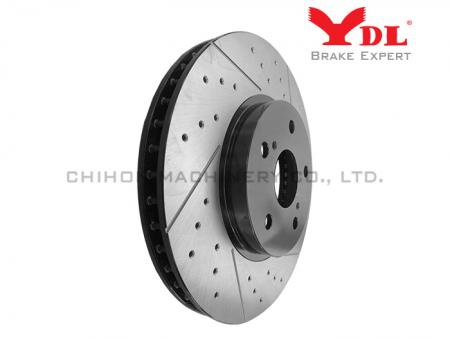 Disque de frein de performance pour TOYOTA AURIS, CAMRY, PRIUS, ALPHA, RAV 4 - Roteur perforé TOYOTA 43512-42050.