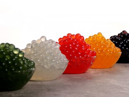 Premium lychee popping boba for bubble tea shops