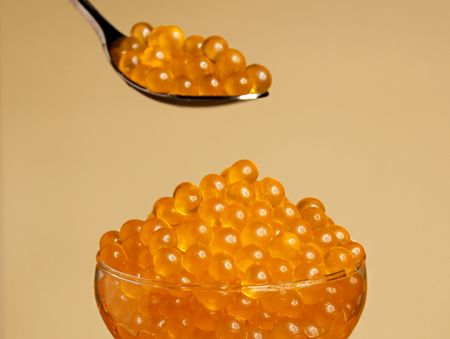 Mango Popping Boba 0% / 14% - Wholesale mango popping boba for beverage businesses