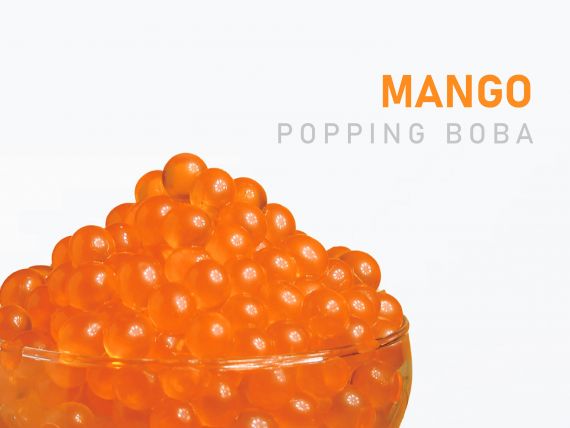 Mango Popping Boba 0% / 14% - Wholesale mango popping boba for beverage businesses