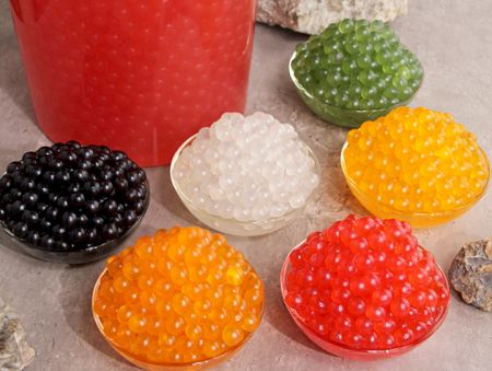 Premium passion fruit popping boba for bubble tea shops