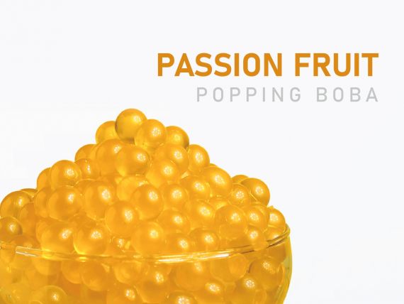 Passion Fruit Popping Boba 0% / 14% - Wholesale passion fruit popping boba for beverage businesses