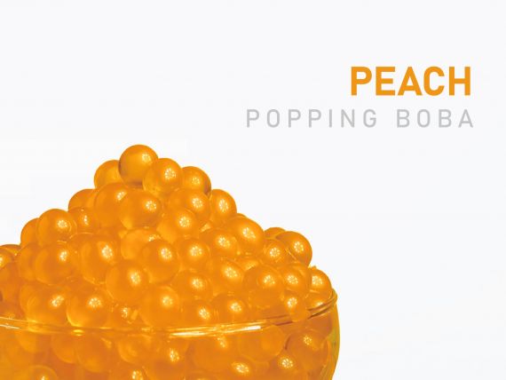 Peach Popping Boba 0% / 14% - Wholesale peach popping boba for beverage businesses