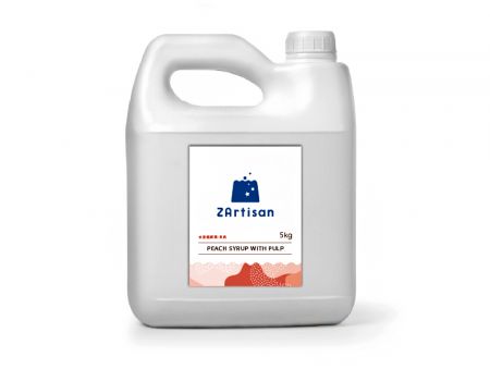Peach Syrup - Pulp - Wholesale peach syrup with pulp for beverage businesses