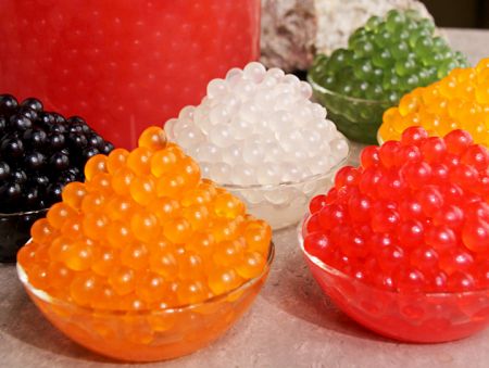 Premium raspberry popping boba for bubble tea shops