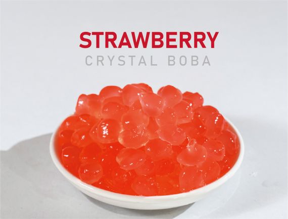 Strawberry Crystal Boba - Strawberry crystal boba for signature beverages