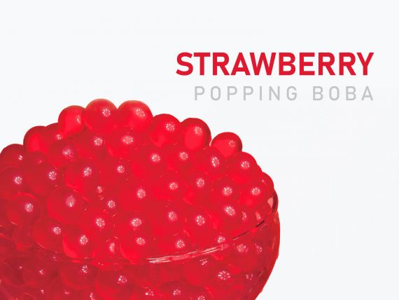 Strawberry Popping Boba 0% / 14% - Wholesale strawberry popping boba for beverage businesses
