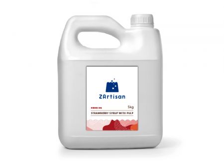 Strawberry Syrup - Pulp - Wholesale strawberry syrup with pulp for beverage businesses
