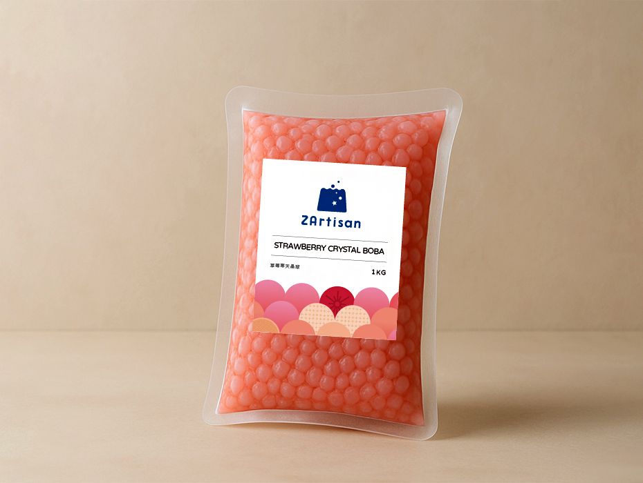Boba di Cristallo alla Fragola - Boba di cristallo alla fragola per bevande signature Boba di Cristallo alla Fragola - Boba di cristallo alla fragola per bevande signature