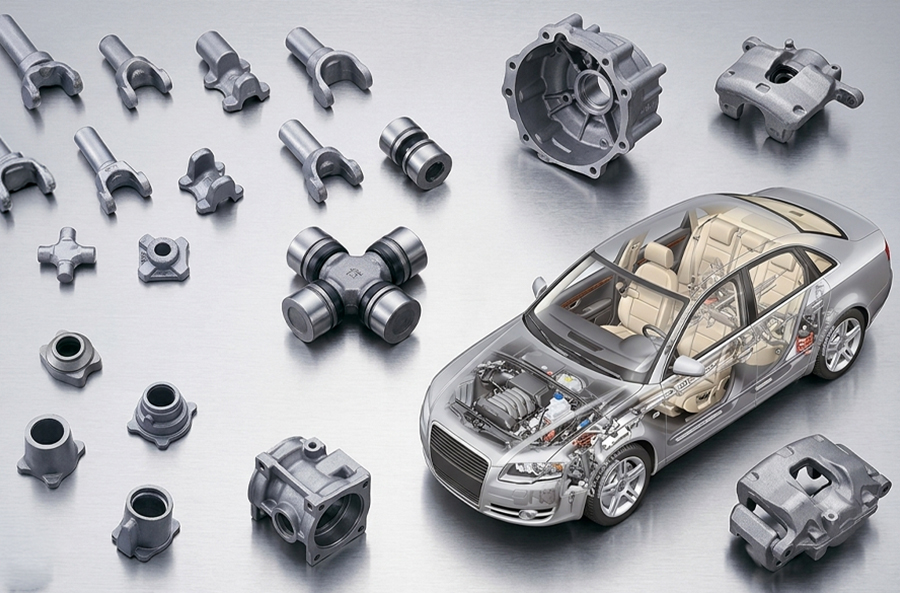 Illustrationen von Automobilteilen, die mit dem 2ST36 bearbeitet werden können.