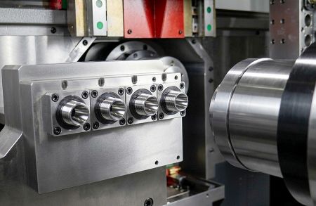Multi-Station Live-Tooling für CNC-Drehmaschinen in der Präzisionsbearbeitung komplexer Metallteile.