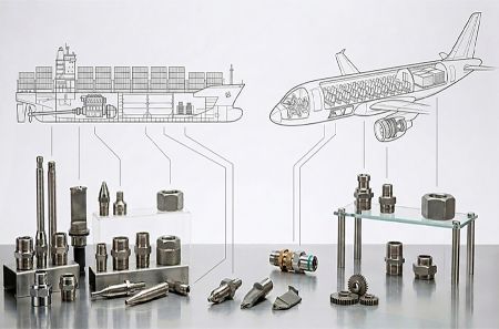 Aerospace Parts - A stack of aerospace components precisely machined using the 2STT52.