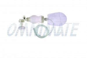 Silikon-Ambu-Beutel + Luftkissenmaske Nr. 1 - 350 ml - Silikon-Wiederbelebungsgerät für Säuglinge, wiederverwendbar + Luftkissenmaske Nr. 1 - 300 ml