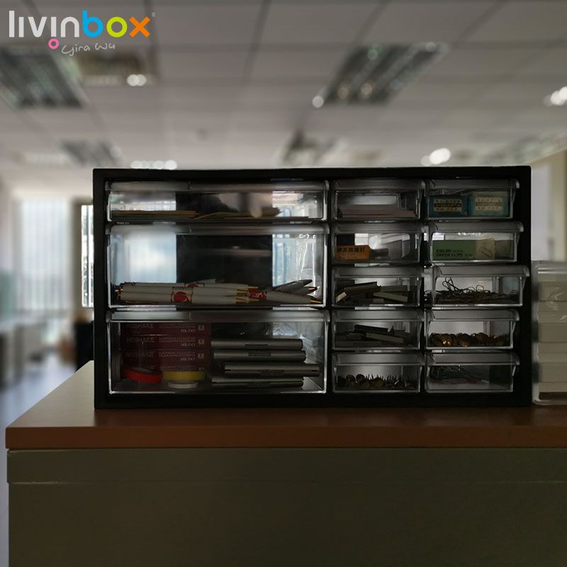 Grande organizzatore da scrivania in plastica con 9 cassetti, Armadio per  documenti in plastica: Archiviazione ottimizzata per l'ufficio