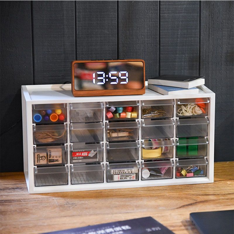 Middle plastic desktop organizer with 20 drawers