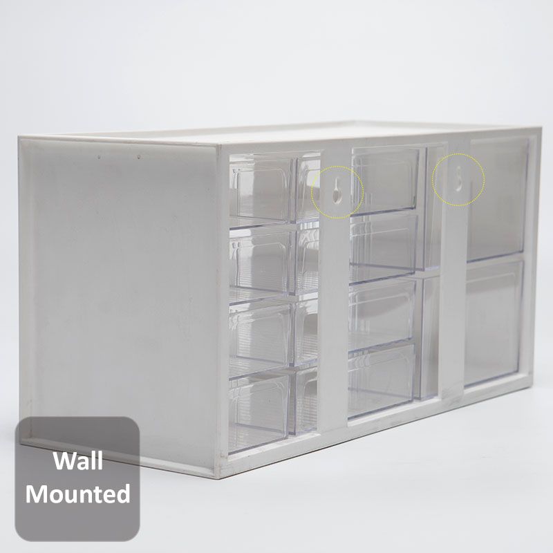 Organisateur de bureau en plastique moyen avec 10 tiroirs mixtes, Armoire  à dossiers en plastique : Rangement de bureau simplifié